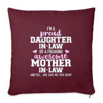 belle-fille - Housse de coussin décorative 45 x 45 cm - bordeaux - Devant