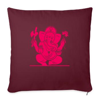 Ganesha Dieu Hindou hindou - Housse de coussin décorative 45 x 45 cm - bordeaux - Devant
