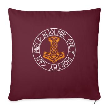 Marteau Mjolnir Thor - Housse de coussin décorative 45 x 45 cm - bordeaux - Devant