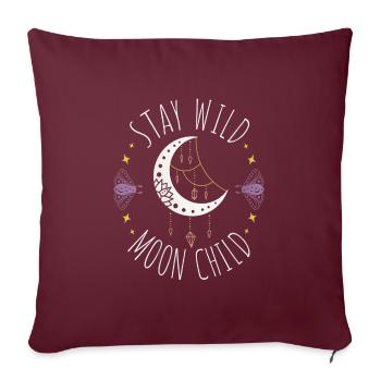 Wild Moonchild Live by the sun Love by the moon - Sofakissenbezug 45 x 45 cm - Burgunderrot - Vorne