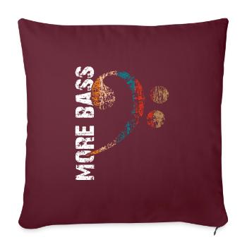 | plus de basses J’adore les | de basse Clef de fa - Housse de coussin décorative 45 x 45 cm - bordeaux - Devant