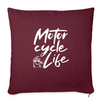 Casque de moto Life - Housse de coussin décorative 45 x 45 cm - bordeaux - Devant