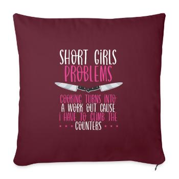 Problèmes de petite fille - Housse de coussin décorative 45 x 45 cm - bordeaux - Devant