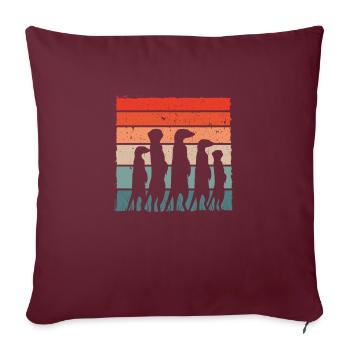Meerkat Couleur rétro - Housse de coussin décorative 45 x 45 cm - bordeaux - Devant