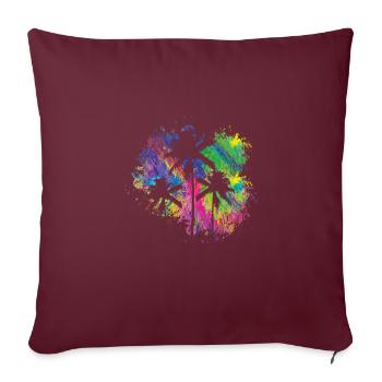 Palmiers d’été - Housse de coussin décorative 45 x 45 cm - bordeaux - Devant