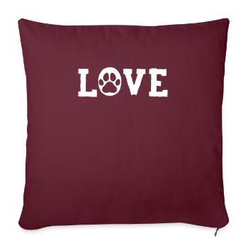 Chère patte de chien - Housse de coussin décorative 45 x 45 cm - bordeaux - Devant