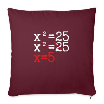 Le résultat de X est 5 - Housse de coussin décorative 45 x 45 cm - bordeaux - Devant