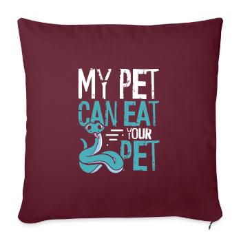 Mon serpent peut ton animal de compagnie - Housse de coussin décorative 45 x 45 cm - bordeaux - Devant