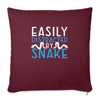 Facilement distrait par le serpent - Housse de coussin décorative 45 x 45 cm - bordeaux - Devant