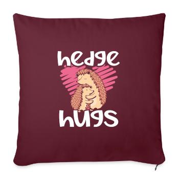 Câlins d’un hérisson - Housse de coussin décorative 45 x 45 cm - bordeaux - Devant