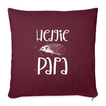 Doux hérisson père - Housse de coussin décorative 45 x 45 cm - bordeaux - Devant