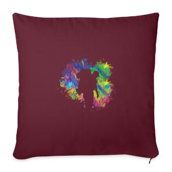 Randonnée estivale Colorée - Housse de coussin décorative 45 x 45 cm - bordeaux - Devant