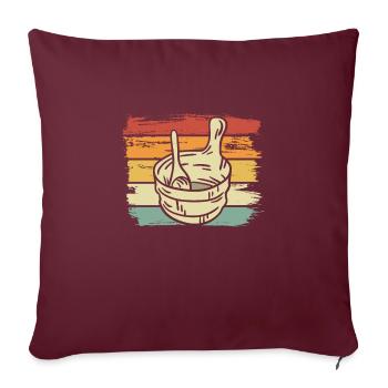 Baignoire sauna Rétro - Housse de coussin décorative 45 x 45 cm - bordeaux - Devant