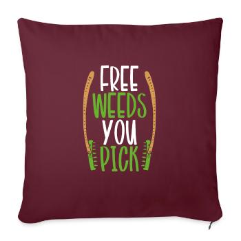 Mauvaises herbes gratuites que vous choisissez - Housse de coussin décorative 45 x 45 cm - bordeaux - Devant