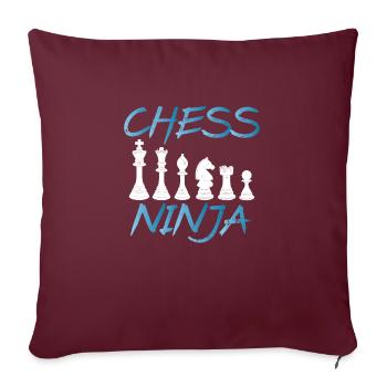 Pièces d’échecs Ninja - Housse de coussin décorative 45 x 45 cm - bordeaux - Devant