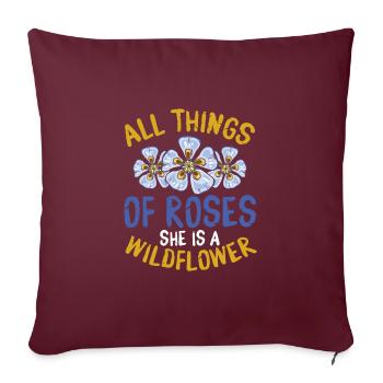 Toutes les choses de Roses - Housse de coussin décorative 45 x 45 cm - bordeaux - Devant