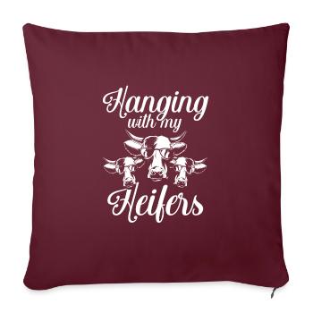 Traîner avec mes génisses - Housse de coussin décorative 45 x 45 cm - bordeaux - Devant