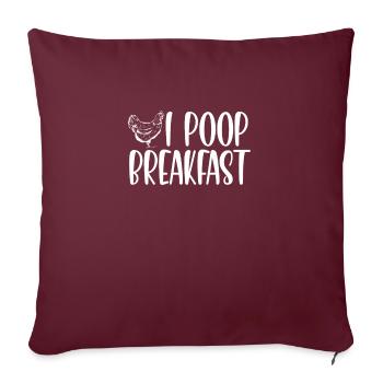Je fais caca au petit-déjeuner - Housse de coussin décorative 45 x 45 cm - bordeaux - Devant