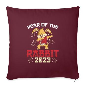Lapin mignon en 2023 - Housse de coussin décorative 45 x 45 cm - bordeaux - Devant