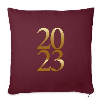 Or 2023 - Housse de coussin décorative 45 x 45 cm - bordeaux - Devant