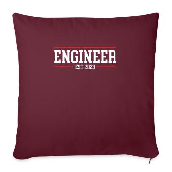 Ingénieur 2023 - Housse de coussin décorative 45 x 45 cm - bordeaux - Devant
