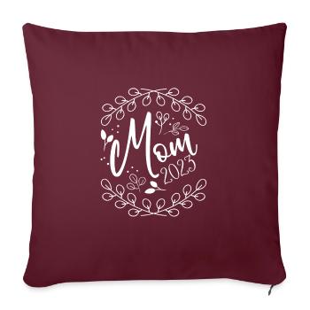 Maman en 2023 - Housse de coussin décorative 45 x 45 cm - bordeaux - Devant