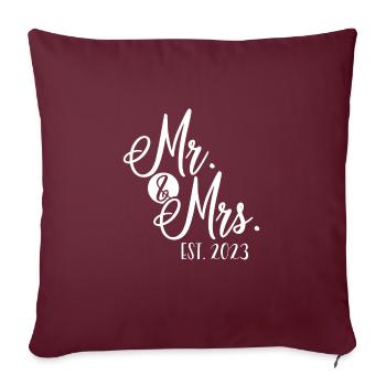 M. et Mme en 2023 - Housse de coussin décorative 45 x 45 cm - bordeaux - Devant