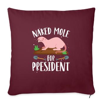 Rat-taupe nu pour le président - Housse de coussin décorative 45 x 45 cm - bordeaux - Devant