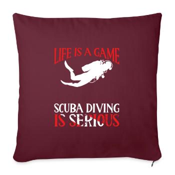 La vie est une plongée sous-marine - Housse de coussin décorative 45 x 45 cm - bordeaux - Devant