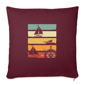 Sailor Sunset Rétro - Housse de coussin décorative 45 x 45 cm - bordeaux - Devant