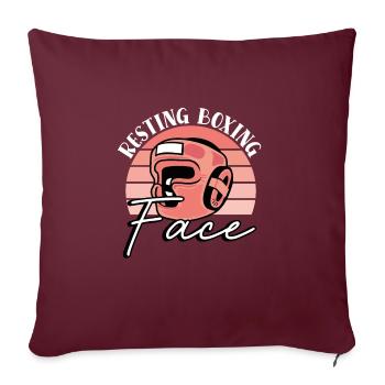 Visage de boxe au repos - Housse de coussin décorative 45 x 45 cm - bordeaux - Devant
