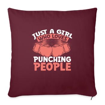 Juste une fille qui aime - Housse de coussin décorative 45 x 45 cm - bordeaux - Devant