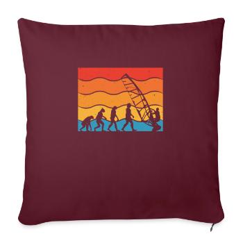 Evolution Des Windsurfers - Sofakissenbezug 45 x 45 cm - Burgunderrot - Vorne