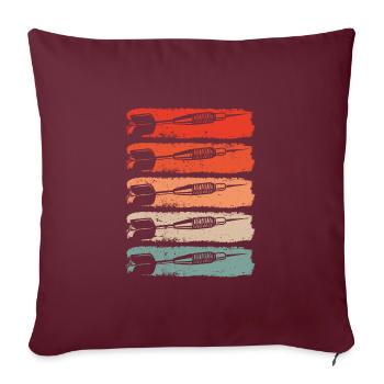 Cinq fléchettes en rétro vintage - Housse de coussin décorative 45 x 45 cm - bordeaux - Devant