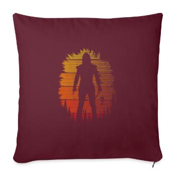 Ninja en rétro vintage - Housse de coussin décorative 45 x 45 cm - bordeaux - Devant