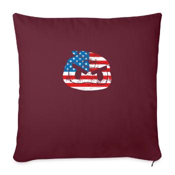 Drapeau ninja des États-Unis - Housse de coussin décorative 45 x 45 cm - bordeaux - Devant