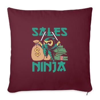 Ninja vendeur d’argent - Housse de coussin décorative 45 x 45 cm - bordeaux - Devant