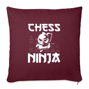 Jeu d’échecs Ninja - Housse de coussin décorative 45 x 45 cm - bordeaux - Devant