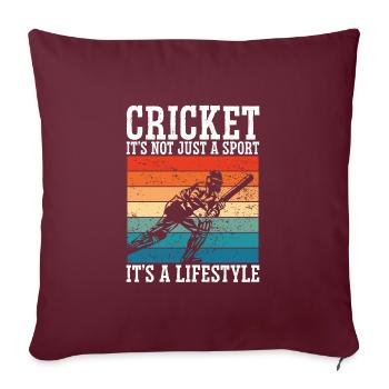 Le cricket est un mode de vie - Housse de coussin décorative 45 x 45 cm - bordeaux - Devant