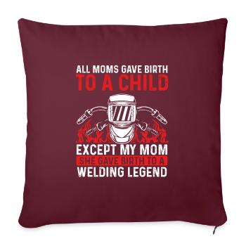 La légende du soudage de maman - Housse de coussin décorative 45 x 45 cm - bordeaux - Devant