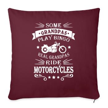 Motorcycle Biker Grandpa - Housse de coussin décorative 45 x 45 cm - bordeaux - Devant