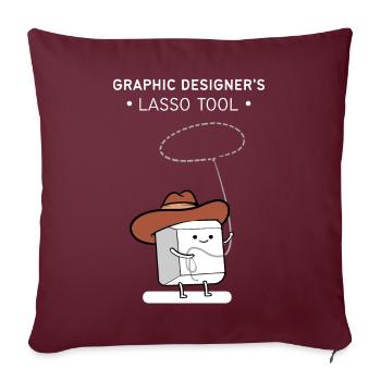 Designer graphiste graphiste designer artiste - Housse de coussin décorative 45 x 45 cm - bordeaux - Devant