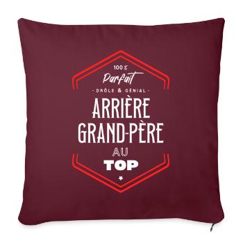 Arrière grand père parfait et au top - Housse de coussin décorative 45 x 45 cm - bordeaux - Devant