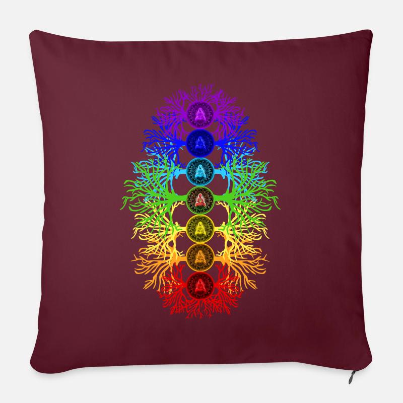 Chakra Energie - Sofakissenbezug 45 x 45 cm - Burgunderrot