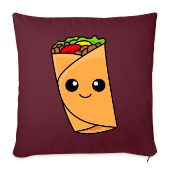 Bande dessinée Burrito - Housse de coussin décorative 45 x 45 cm - bordeaux - Devant