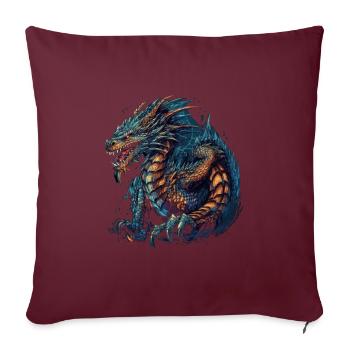Drache mystisch Lindwurm Monster Ungeheuer Biest - Sofakissenbezug 45 x 45 cm - Burgunderrot - Vorne
