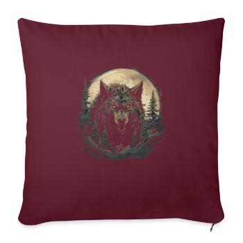 Mythe du chien-loup-garou, Cerberus, Hellhound - Housse de coussin décorative 45 x 45 cm - bordeaux - Devant