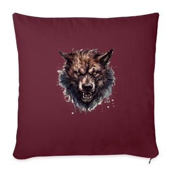 Mythe du chien-loup-garou, Cerberus, Hellhound - Housse de coussin décorative 45 x 45 cm - bordeaux - Devant
