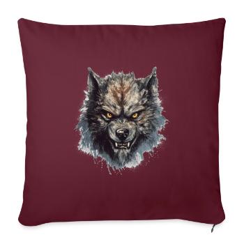 Mythe du chien-loup-garou, Cerberus, Hellhound - Housse de coussin décorative 45 x 45 cm - bordeaux - Devant