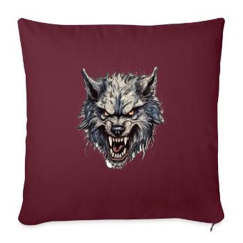 Mythe du chien-loup-garou, Cerberus, Hellhound - Housse de coussin décorative 45 x 45 cm - bordeaux - Devant